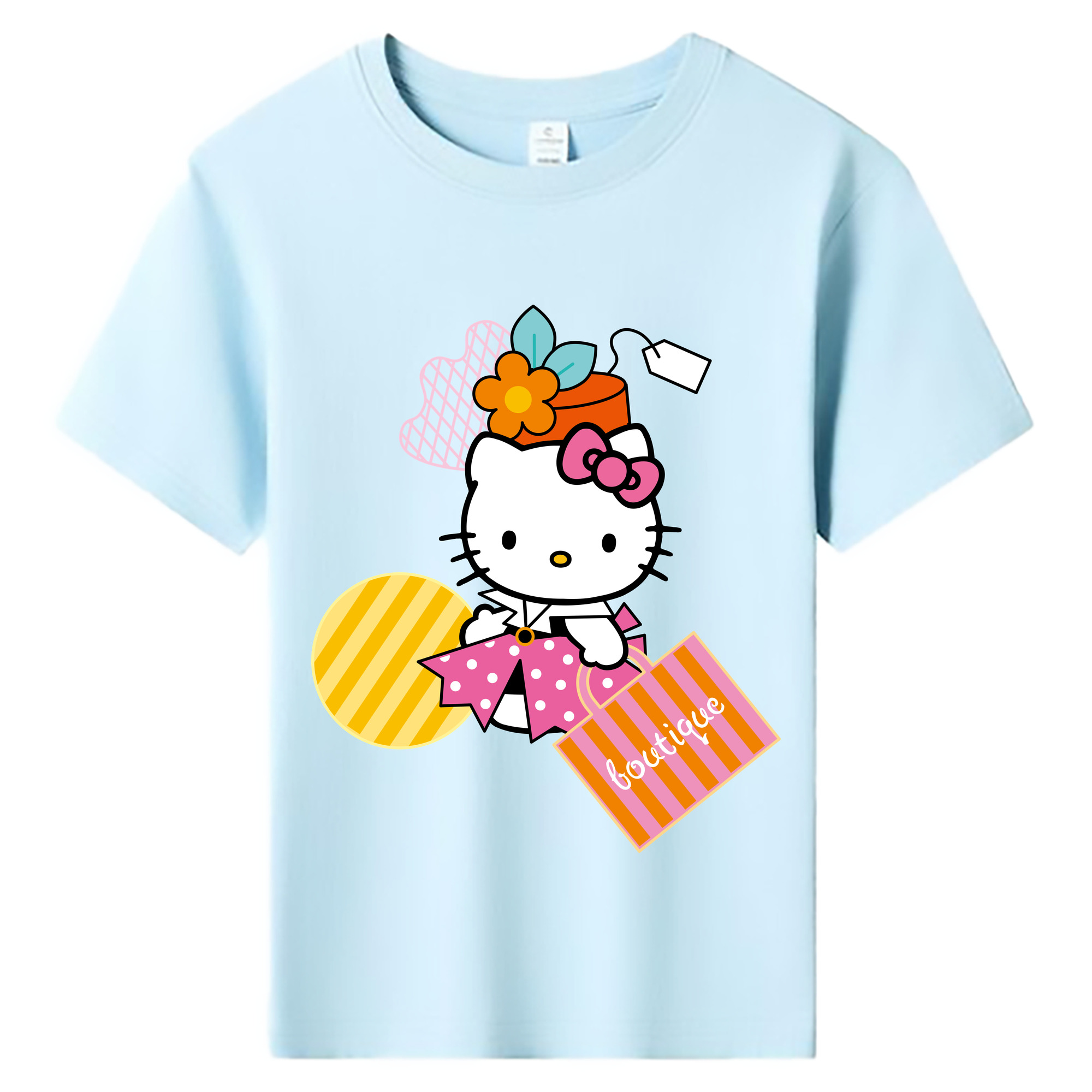 （画像用） Hello Kitty ハローキティ 綿100％キッズTシャツ（フロントプリント）